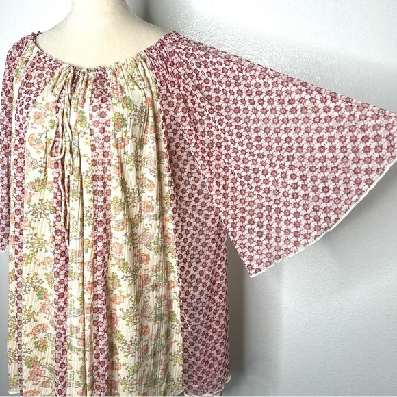 FREE PEOPLE Because I Love You Tunic Mini Dress Sunshine Combo Boho Size XS - Picture 6 of 13